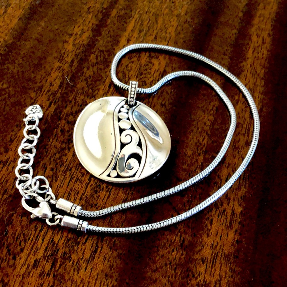 Brighton A LA MODE pendant necklace silver tone reversible